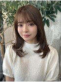 くびレイヤー/レイヤーカット/顔周りカット/グレージュ/20代30代