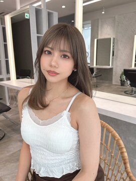 ビームズヘア 藤が丘店(Bee Ms HAIR) サラツヤロングベージュカラーブリーチしない透明感カラー