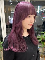 ガーデンヨコハマ(GARDEN YOKOHAMA) ピンクラベンダーブリーチ暖色小顔前髪カットレイヤーロング冬