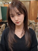 ノイカーム(noi Calm) 顔周りレイヤーカットくびれヘアミルクティーベージュカラー