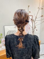 ヘアー アイス カンナ(HAIR ICI Canna)&nbsp;20代30代大人可愛い結婚式スタイル編みおろしリボン金箔