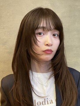 ダブミックス(DaB MIX) ハッシュカットレイヤーカットレイヤースタイルオリーブブラウン