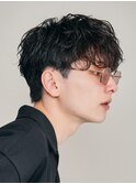 波巻きスパイラルシャドウパーマ束感メンズ夏モテ髪韓国風