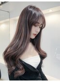 韓国レイヤー×似合わせ顔周りカット×チェリーブラウン/新宿f