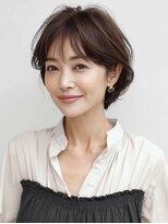 ハーツ(Heart's)&nbsp;白髪ぼかし/イメチェンヘアスタイル/前髪カタログ/ショートボブ