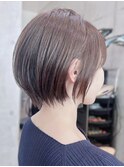 say.ショートボブひし形ショートダークレッドデザインカラー