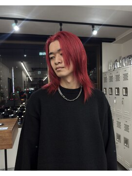 ソソ(soso) レッドカラーメンズ/パーマ/マッシュ/スパイキー