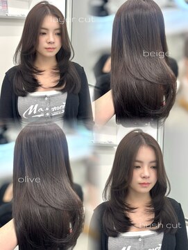 アイシー 表参道(ICY) ハッシュカット/レイヤーカット/オリーブグレージュ