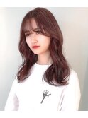 くびれヘア×大人ピンクブラウンカラー