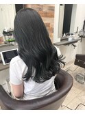 ＊地毛風ブルーグレー ブリーチなし 暗髪 透明感 大阪美容室