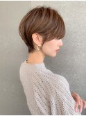 外ハネボブセクションカラーグラデーションカラーペールベージュ