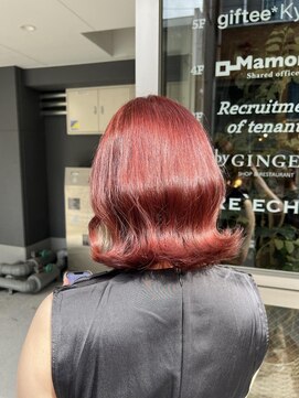 ルフレ 新宿本店1st(Reflet) ダブルカラーレッド/髪質改善/ブリーチなしカラー/韓国