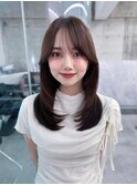 人気のカーテン前髪☆お上品な内巻きレイヤースタイル/似合わせ