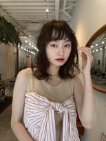 ヒュージ 表参道(huge)&nbsp;レイヤーカット/ニュアンスパーマ/前髪/オリーブグレージュ