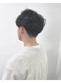 ツーブロックマッシュショート　ニュアンスパーマ