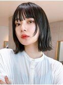 大人可愛い20代30代40代レイヤー切りっぱなしボブミディアム