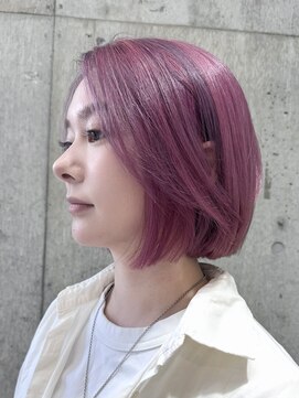 サンク 原宿 表参道(cinq) ヘーゼルベージュピンクベージュハッシュカットレイヤーボブ韓国