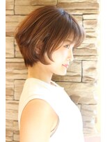 ３０代４０代大人可愛いひし形ショートボブ　シルエットが綺麗