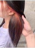 パッツン前髪×インナーピンク