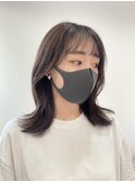 【 YOKE 】顔周りレイヤー外ハネショコラアッシュ韓国ヘアー