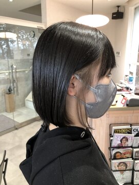 プレデフリュー 北白川本店(PUREE de FLEURS) ボブスタイル×インナーベージュカラー