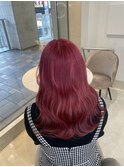 チェリーレッドヘアカラー
