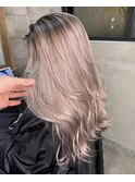 切りっぱなしボブ エアリーロング 美髪 ピンクブラウン