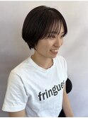 【天神】黒髪ショートカット/ネビージュ/トーンダウン/小顔