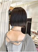 ホワイトグレージュミニウルフデジタルパーマチェリーブラウン