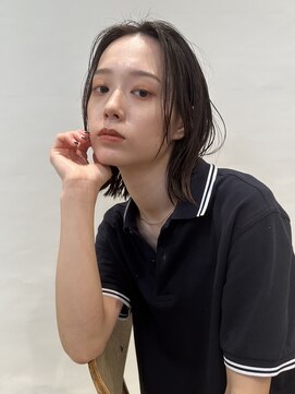 トリッカ 銀座(tricca) 顔周りレイヤー/小顔カット/暗髪