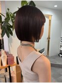 切りっぱなしボブ/暖色カラー/縮毛矯正/髪質改善/ツヤ髪スタイル