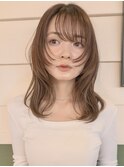 韓国風大人レイヤーカット/ミディアムレイヤー/顔まわり/船橋駅