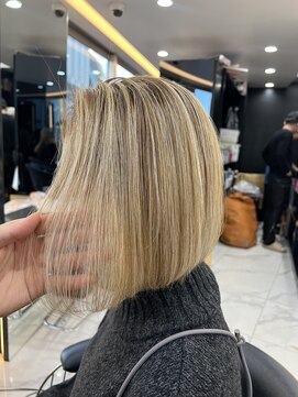 ラピス 渋谷本店(Lapis) ミルクティーハイライト/ボブカット/ショート/外国人風/メッシュ