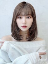 エインアンリー 明治神宮前(AIN.ANLY.) 透明感カラーくびれヘア似合わせカットミディアム韓国レイヤー