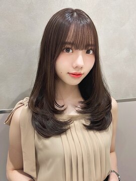 アフロート ディル(AFLOAT D'L) 小顔前髪顔まわりミディアムレイヤーカットセミロングストレート