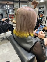 ソメルン 秋葉原&nbsp;秋葉原で叶えるイエローブロンド切りっぱなしボブ