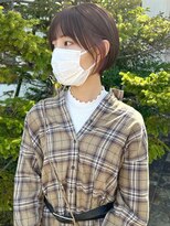 ラパンセ ブルー(LA PENSEE BLEU)&nbsp;【LA PENSEE】丸み ショートボブ イヤリングカラー