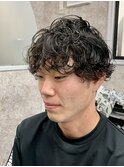 【戸田公園5分/メンズバーバー】ミディアムヘア×ランダムパーマ