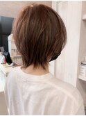 福山市 人気 丸みスタイル、丸みショートウルフCaaryベージュ