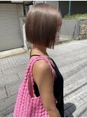 ミニボブ グレージュカラー デザインカラー シルキーベージュ