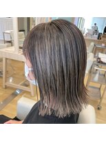 ヘアメイク アージュ 大野城 下大利店(HAIR MAKE age) 外ハネボブ×地毛ハイライト　30代40代50代