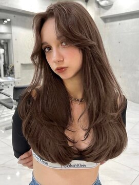 サイン 表参道(SIGN) 韓国ヘアグレージュカラーブリーチ無し髪質改善イヤリングカラー