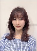 最新韓国くびれヘア/ミディアム/顔まわり/小顔カット/谷町四丁目