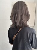 くびれミディ ブリーチなしカラ- グレージュ 横浜レイヤーカット