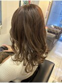 プチアレンジ×コテ巻き仕上げ