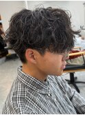 栃木メンズパーマメンズカットセンターパートメンズマッシュ緩め