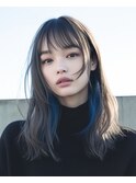 【韓国・レイヤー】インナーカラーブルー