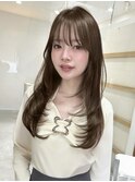 レイヤーカット顔まわり前髪矯正オリーブベージュharuhi