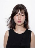○femme 二条○ダークパールアッシュに外はねシースルーバング