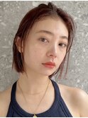 渋谷ブリーチカラータッセルボブ顔周りレイヤー切りっぱなしボブ